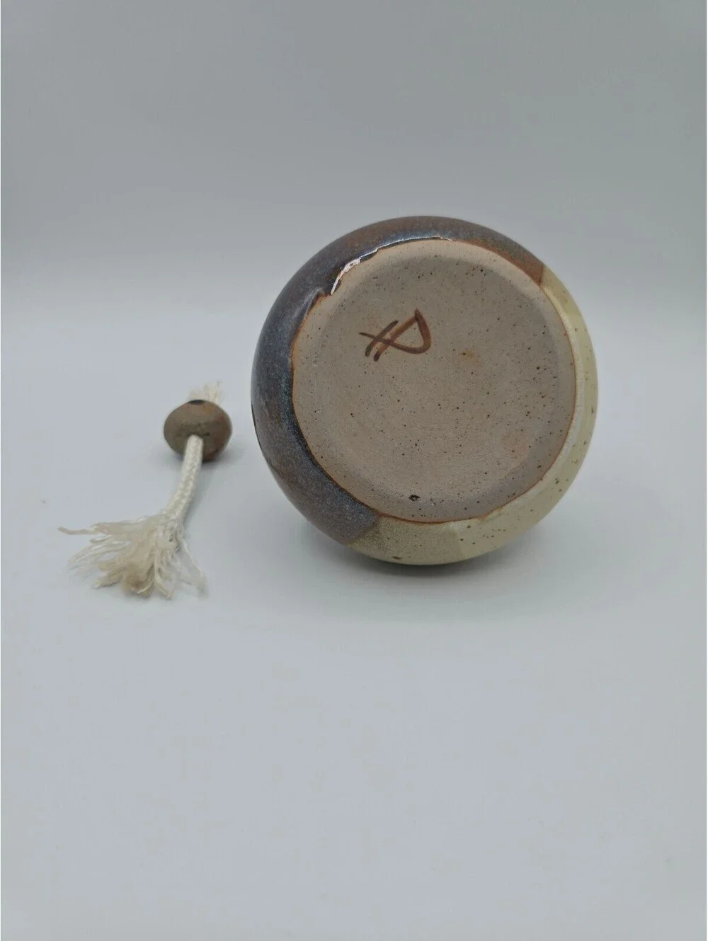 Vintage Hanselmann Pottery Stoneware Oil Lamp Signed